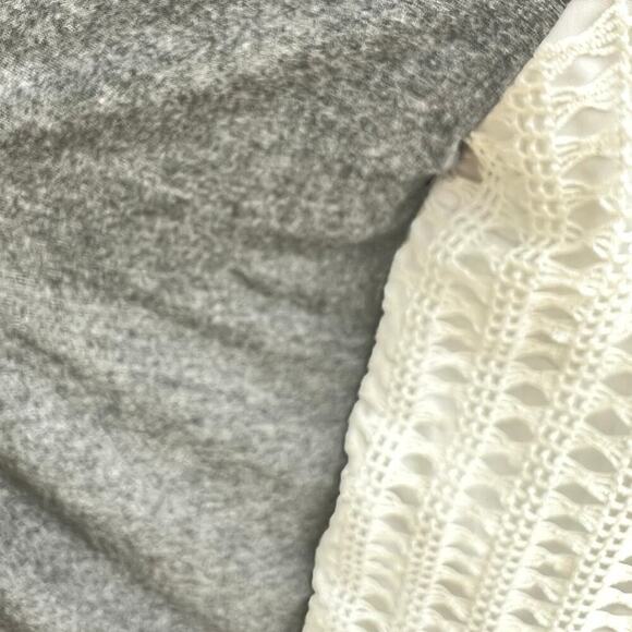 Naif Cardigan with attached lace tank top. Women's size M, charcoal & white - Picture 4 of 10